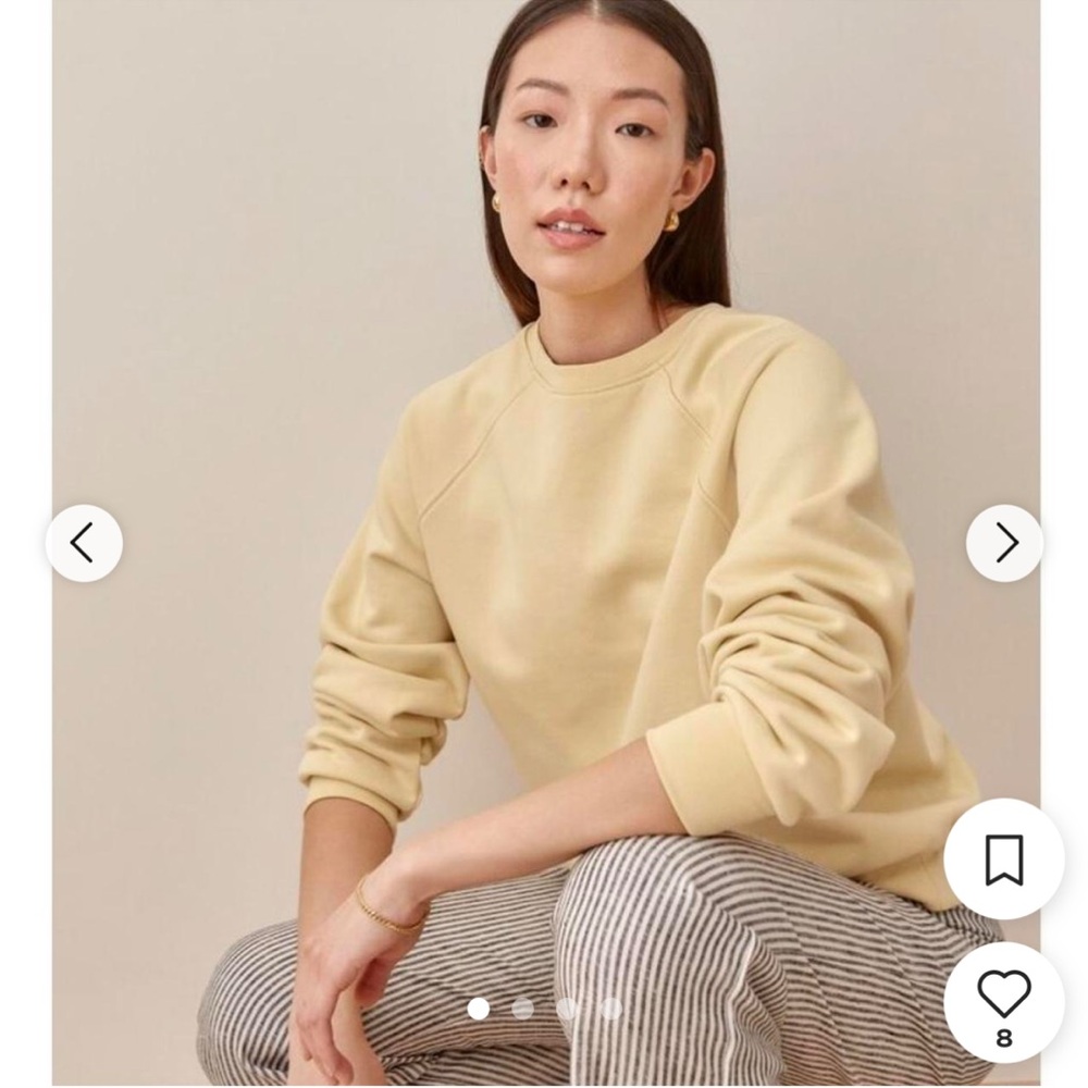 Reformation Rio Women's Sweatshirt Parmesan Yellow Small Sweater